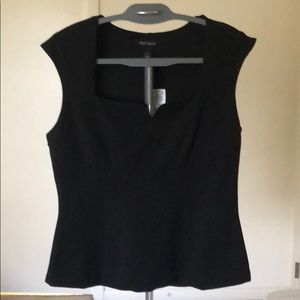 White House Black Market Black Ponte Blouse size12